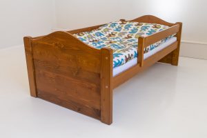 Lusti ágykeret borovi fenyőből - dió színre pácolva